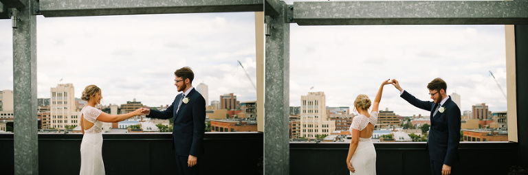 Ann Arbor wedding photos at City Apartments by Ann Arbor wedding photographer, Nicole Haley Photography.