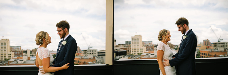 Ann Arbor wedding photos at City Apartments by Ann Arbor wedding photographer, Nicole Haley Photography.